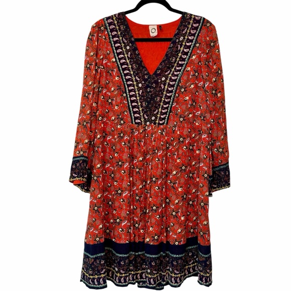 Anthropologie Akemi + Kin Rosalind Embroidered Dress Boho Festival Size Medium - Picture 2 of 13